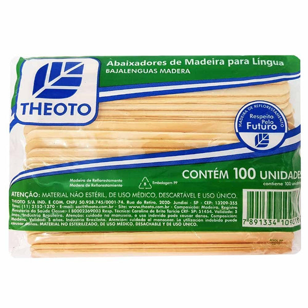 ABAIXADOR DE LINGUA MADEIRA PCT C/100 THEOTO