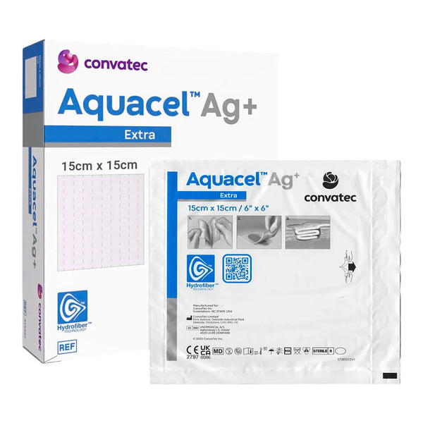 CURATIVO AQUACEL AG+ EXTRA C/ PRATA 15X15CM CONVATEC