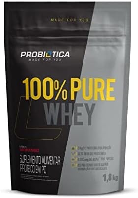 100% PURE WHEY REFIL 900G MORANGO PROBIÓTICA