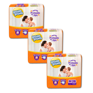 Kit 3x Fralda Pom Pom Protek Proteção de Mãe Jumbo Tamanhos