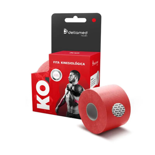 Fita Kinesiológica KO Vermelho Fire Red Dellamed