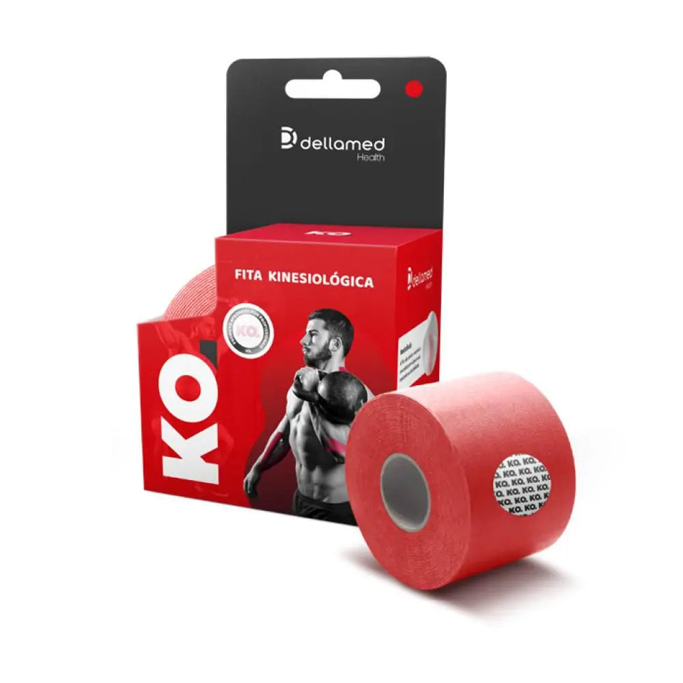 Fita Kinesiológica KO Vermelho Fire Red Dellamed