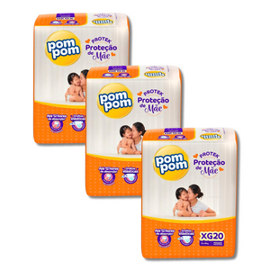 Kit 3x Fralda Pom Pom Protek Proteção de Mãe Jumbo Tamanhos