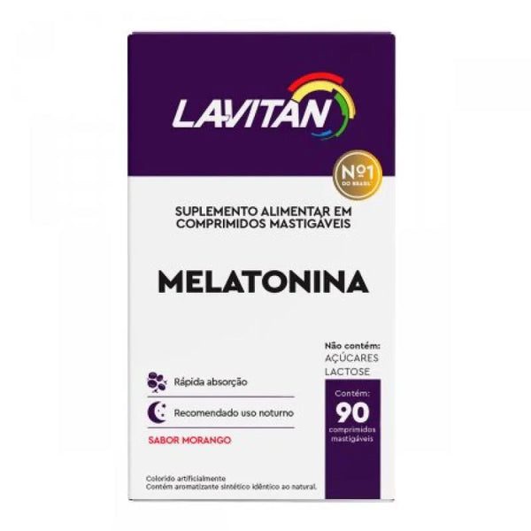 LAVITAN MELATONINA SABOR MORANGO COM 90 COMPRIMIDOS CIMED