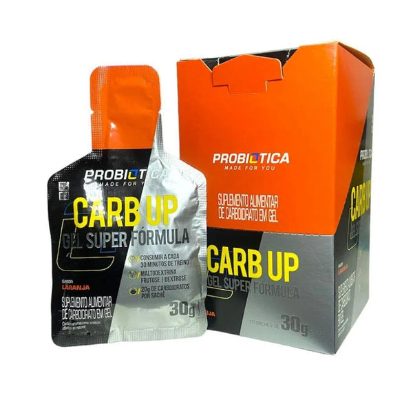 CARB UP GEL SUPER FÓRMULA DISPLAY 10 SACHÊS LARANJA V01 PROBIÓTICA