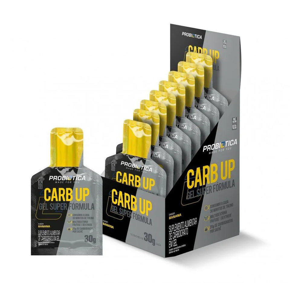 CARB UP GEL SUPER FÓRMULA DISPLAY 10 SACHÊS BANANA V01 PROBIÓTICA