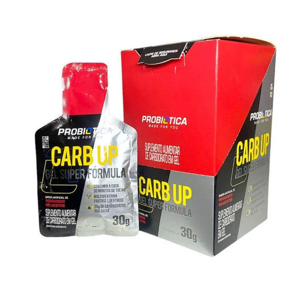 CARB UP GEL SUPER FÓRMULA DISPLAY 10 SACHÊS MORANGO SILVESTRE V01 PROBIÓTICA