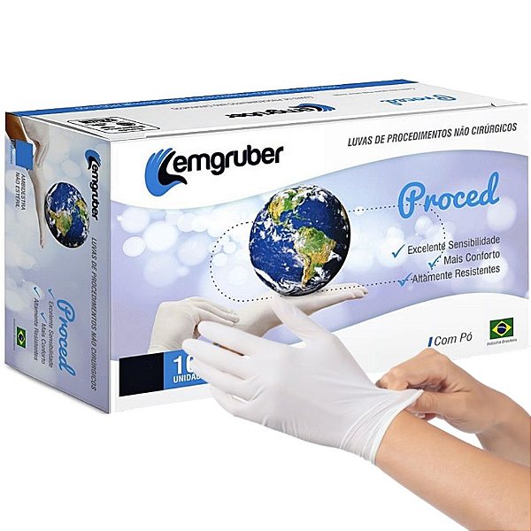 LUVA PROCED. DE LATEX C/ TALCO TAM. G CX C/100 LEMGRUBER