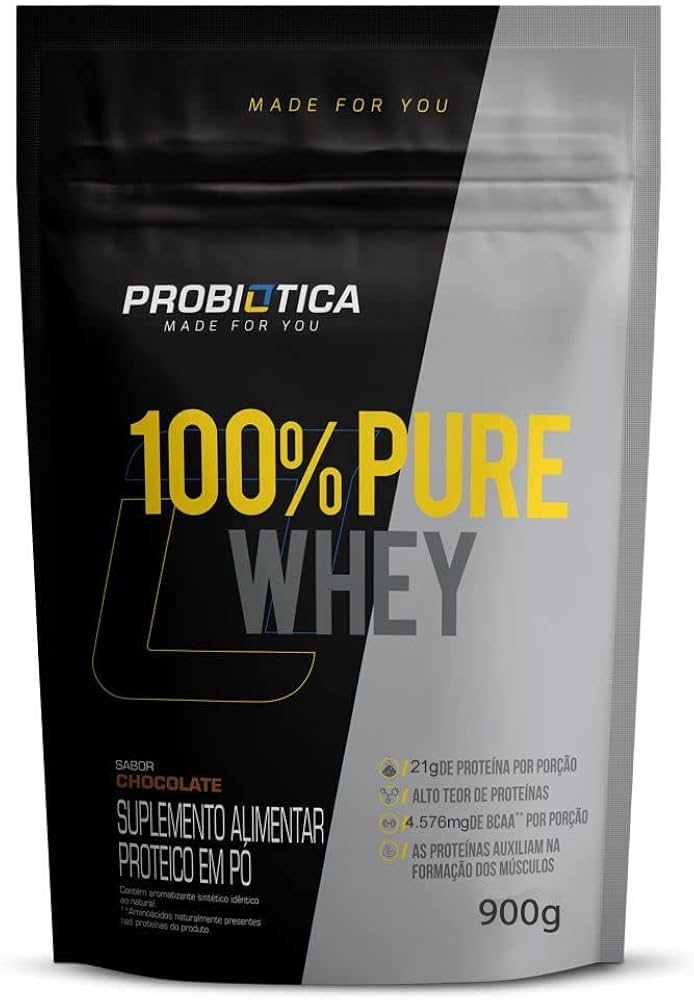 100% PURE WHEY REFIL 900G CHOCOLATE PROBIÓTICA