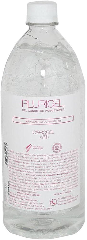 GEL P/ E.C.G/ULTRASSOM FRASCO 1KG TRANSP. PLURIGEL CARBOGEL