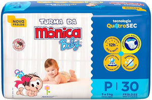 TURMA DA MÔNICA FRALDA JUMBO TAMANHO P C/30 UN