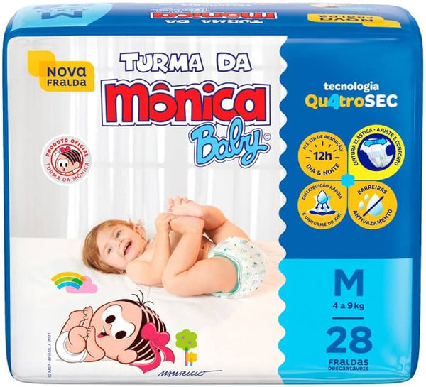 TURMA DA MÔNICA FRALDA JUMBO TAMANHO M C/28 UN