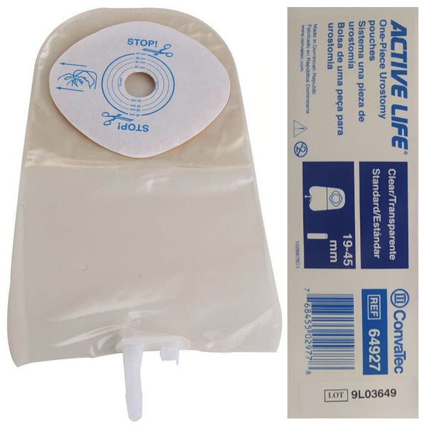 ACTIVE LIFE BOLSA DE UROSTOMIA TRANSP. RECORT. 19-45MM CONVATEC