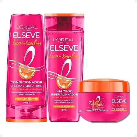 KIT LISO DOS SONHOS SHAMPOO 400ML + CONDICIONADOR 400ML + CREME TRATAMENTO 300GLOREAL