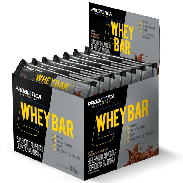 Whey Bar Cookies and Cream 24 un. Probiotica