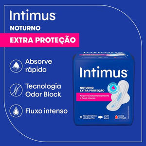 ABSORVENTE INTIMUS NOTURNO PCT C/30 UNIDADES SECA C/ ABAS
