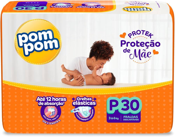 FRALDA POM POM PROTEK PROT MAE JUMBO TAMANHO P C/30UN