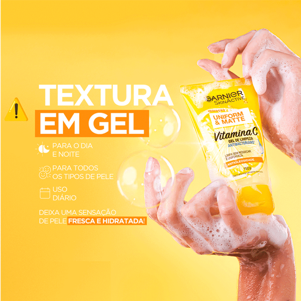 GEL DE LIMPEZA VITAMINA C 150ml + HIDRATANTE FACIAL 85G GARNIER