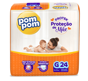FRALDA POM POM PROTEK PROT MAE JUMBO TAMANHO G C/24 UN