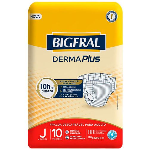 FRALDA DESCARTÁVEL GERIÁTRICA BIGFRAL PLUS TAM. JUVENIL PLUS C/10 UN