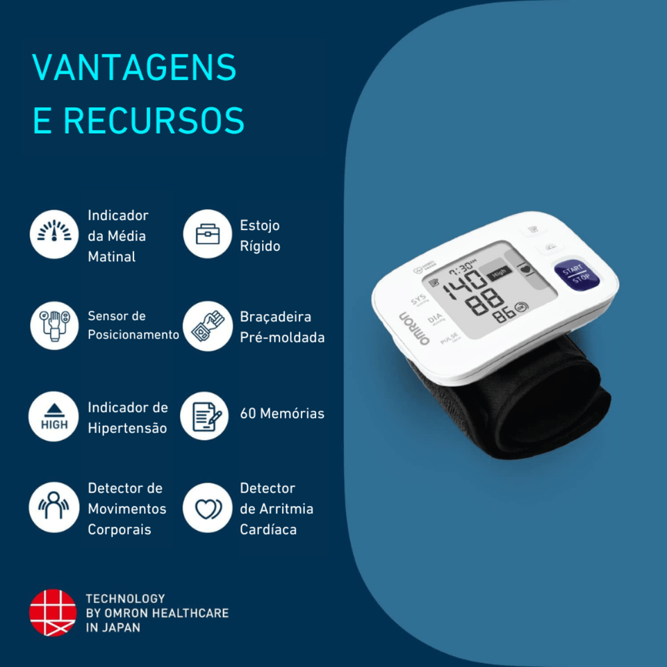 Monitor de Pressão Arterial de Pulso HEM-6181 Omron