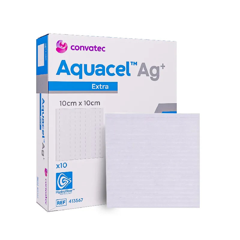 CURATIVO AQUACEL AG+ EXTRA C/PRATA 10X10CM (UNIDADE) CONVATEC
