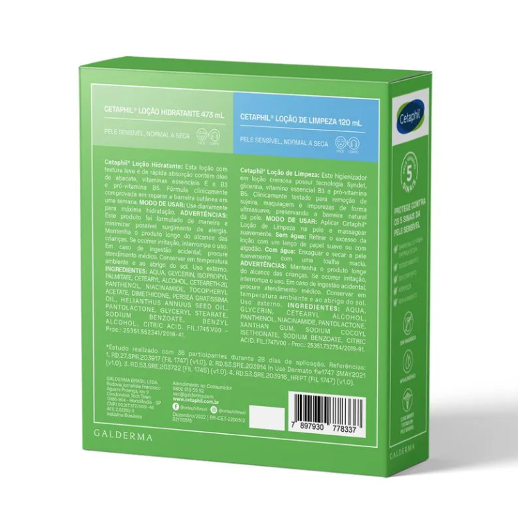 CETAPHIL LOÇÃO HIDRATANTE 473ML+LOÇÃO LIMPEZA 120ML