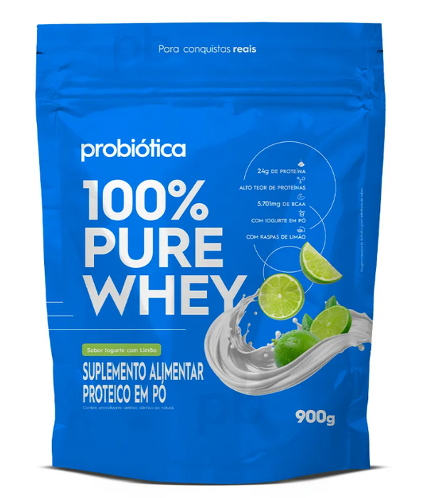 100% Pure Whey Refil 900g Iogurte Com Limão Probiótica