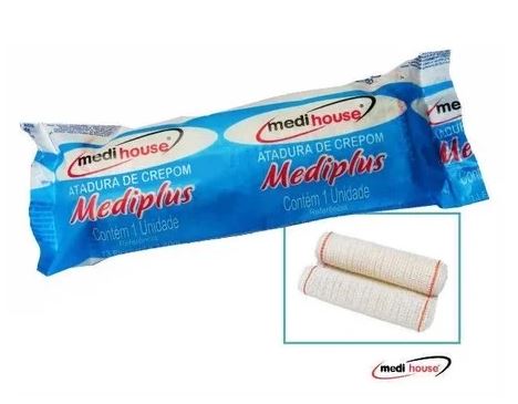 Atadura de Crepom 10cm x 1,80m (13 Fios/cm²) 12un. Mediplus Medi-House