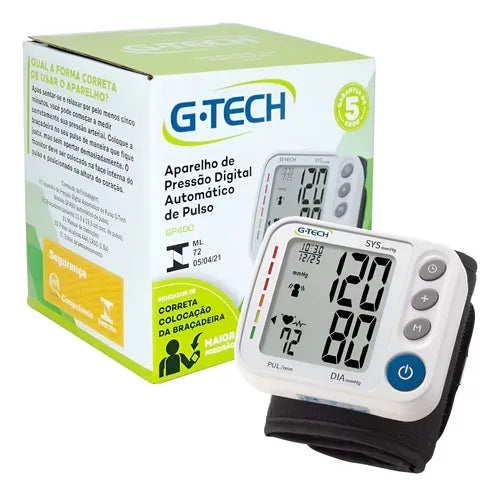 APARELHO DE PRESSÃO DIGITAL AUTOMATICO DE PULSO GP400 G-TECH