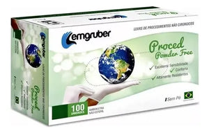 LUVA PROCED. DE LATEX S/ TALCO TAM. P POWDER FREE CX C/100 LEMGRUBER