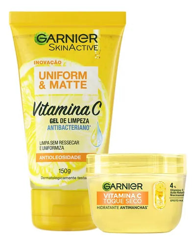 GEL DE LIMPEZA VITAMINA C 150ml + HIDRATANTE FACIAL 85G GARNIER
