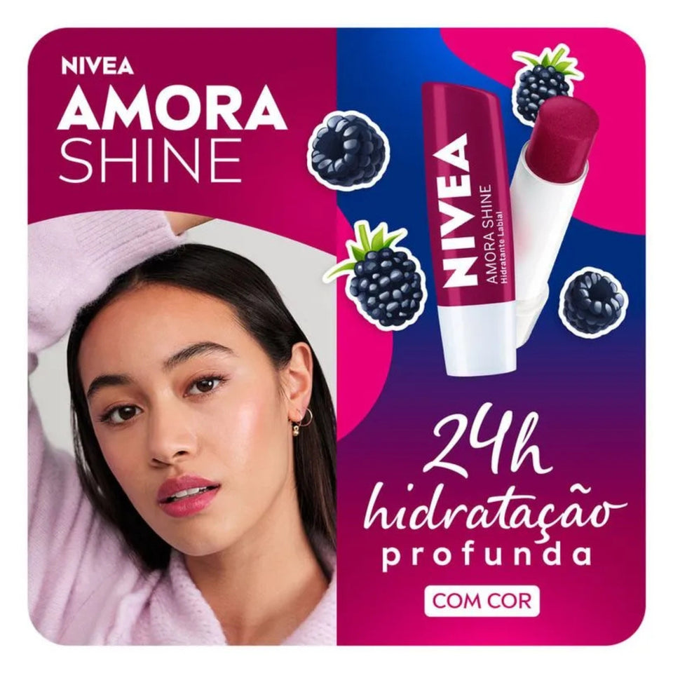 Lip Care Hidratante Labial Amora Shine 4,8g Nivea