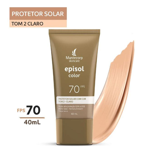 Protetor Solar FPS70 Tom 2 Claro 40ml Episol Color