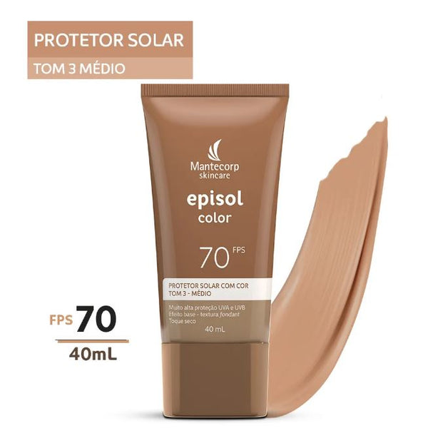 Protetor Solar FPS70 Tom 3 Médio 40ml Episol Color