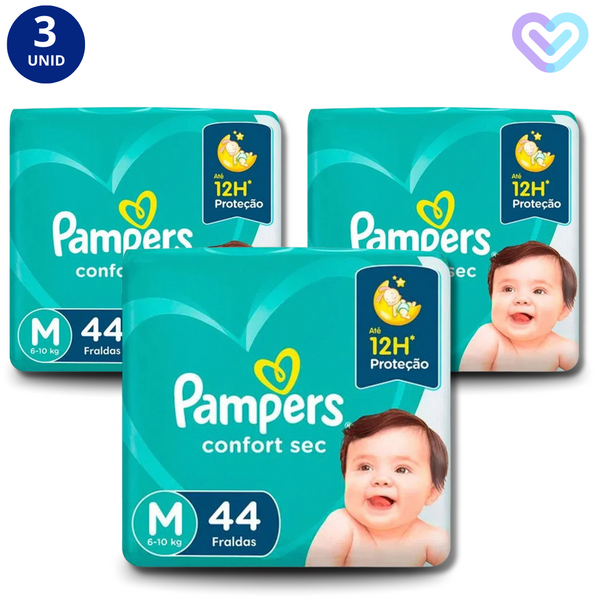 Kit 3x Fralda Pampers Confort Sec