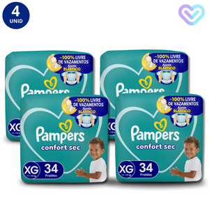 KIT 4X FRALDA PAMPERS CONFORT SEC