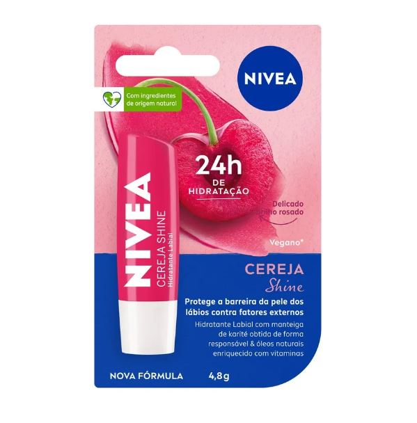 LIP CARE HIDRATANTE LABIAL CEREJA SHINE 4,8G NIVEA