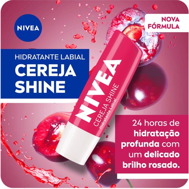 LIP CARE HIDRATANTE LABIAL CEREJA SHINE 4,8G NIVEA