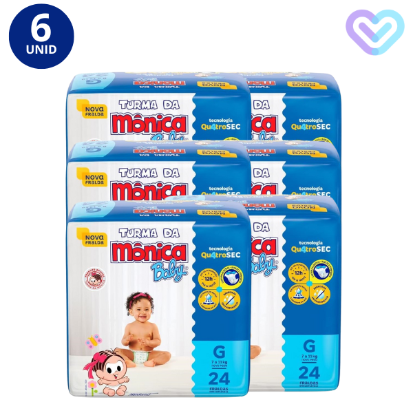 KIT 6X TURMA DA MÔNICA FRALDA JUMBO
