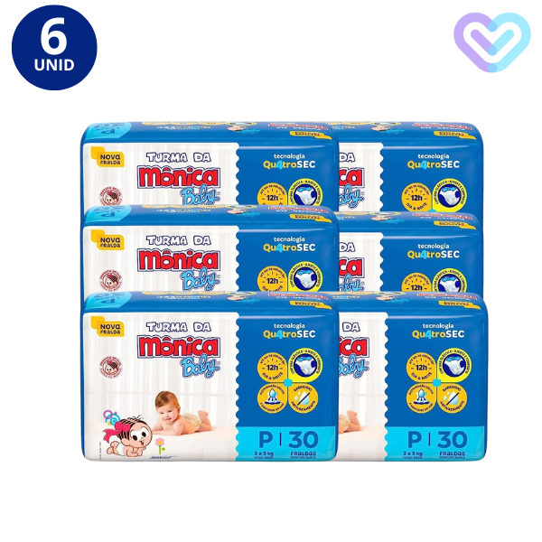KIT 6X TURMA DA MÔNICA FRALDA JUMBO
