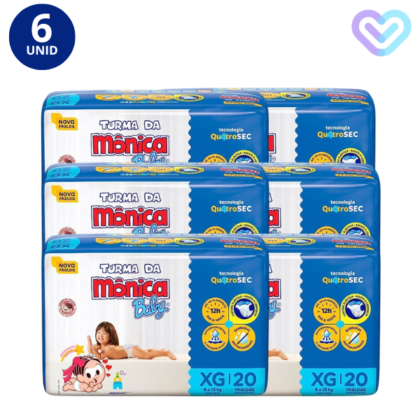 KIT 6X TURMA DA MÔNICA FRALDA JUMBO