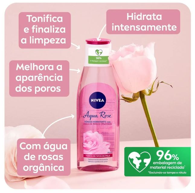 NIVEA FACIAL AQUA ROSE TÔNICO HIDRATANTE 200ML