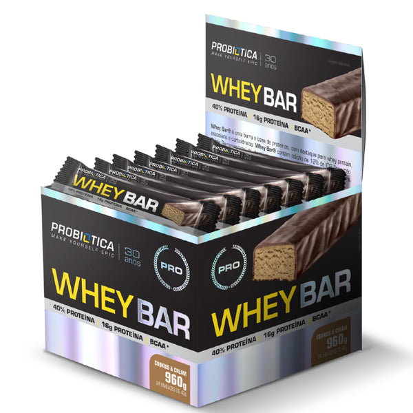 WHEY BAR COOKIES AND CREAM 24 UN V01 PROBIÓTICA