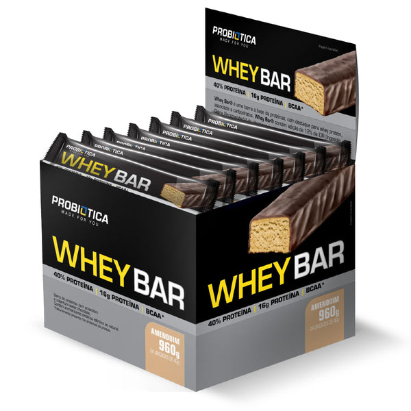 WHEY BAR AMENDOIM 24 UN V01 PROBIÓTICA