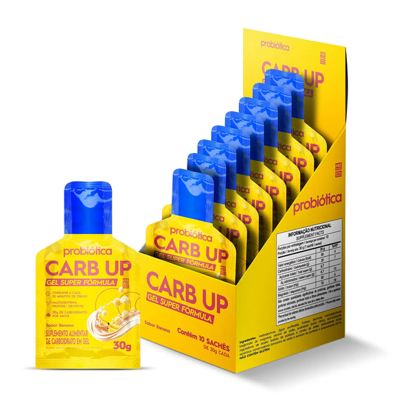 Carb Up Gel Super Fórmula Display 10 Sachês de 30g Banana Probiotica