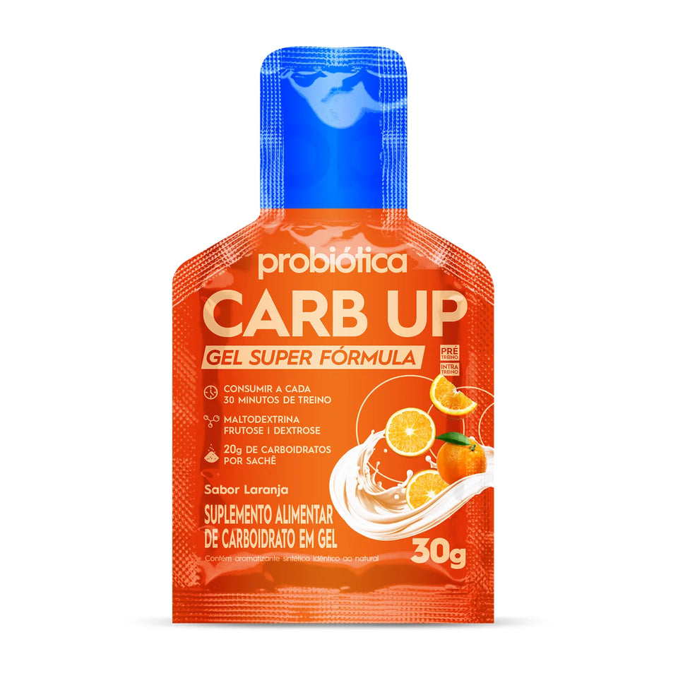 Carb Up Gel Super Fórmula Display 10 Sachês de 30g Laranja Probiotica