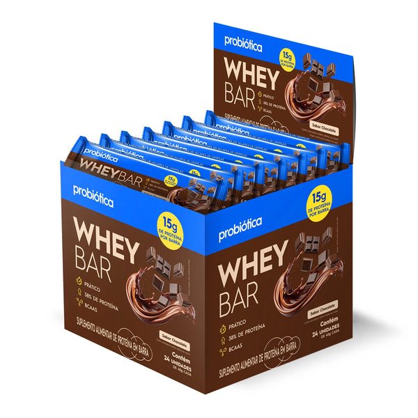 Whey Bar Chocolate 24 un. Probiótica