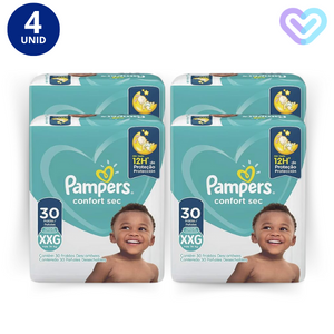KIT 4X FRALDA PAMPERS CONFORT SEC
