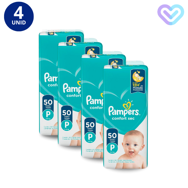 KIT 4X FRALDA PAMPERS CONFORT SEC